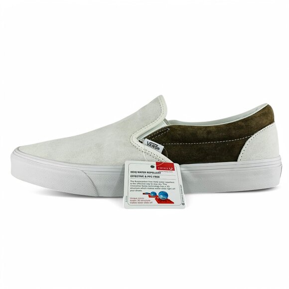 Vans Classic Slip-On Pig Suede Coffee Liqueur White Men's Shoes VN000BVZCH7 - Picture 1 of 10